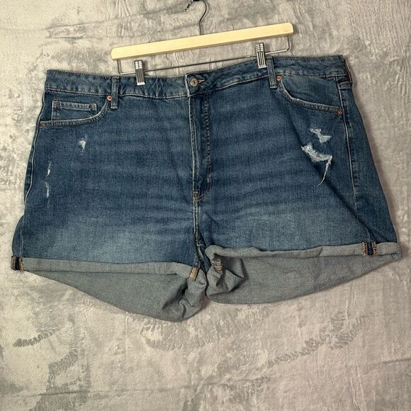 Old Navy OG Straight High Rise Distressed Jean Denim Shorts Size 26 - Picture 1 of 7